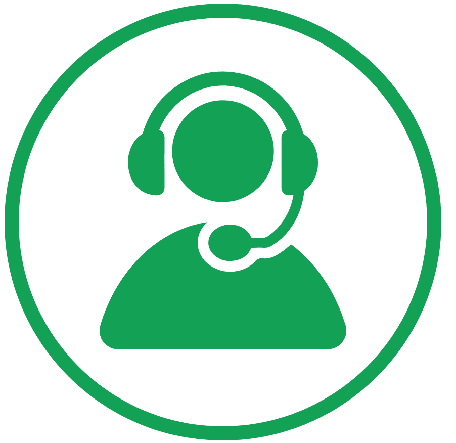 Customer support icon — headset representative