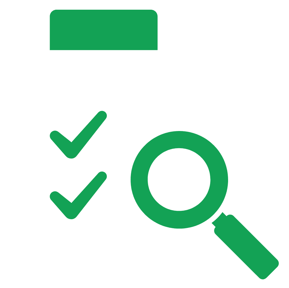 Discovery and strategy — document with magnifying glass