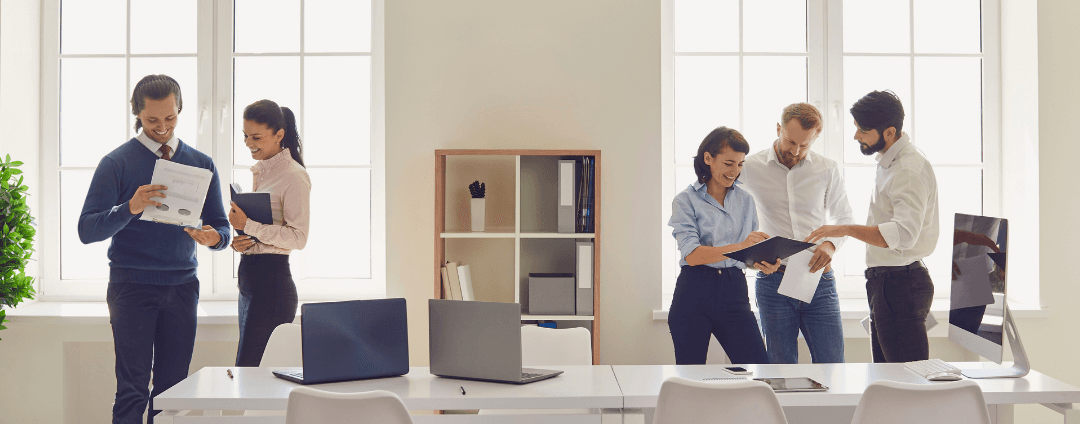 YRS Insights team collaborating in a modern office